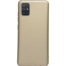 Dlrcase Samsung Galaxy A71 Kılıf Premier Silikon Koruma+Nano Glass Gold