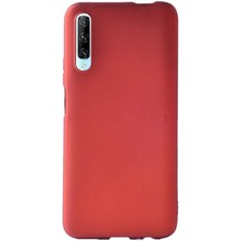 Dlrcase Huawei P Smart Pro 2019 Kılıf Premier Silikon Mat Siyah+Nano Glass Kırmızı