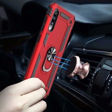 Dlrcase Samsung Galaxy A50S Kılıf Vega Standlı Yüzüklü Mıknatıslı Gümüş