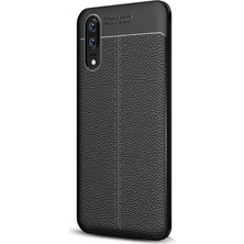 Dlrcase Huawei P20 Kılıf Niss Silikon Arka Kapak+Nano Glass Koruma Siyah