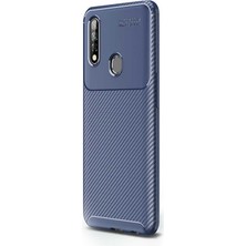 Dlrcase Oppo A91 Kılıf Negro Karbon Dizayn Silikon Lacivert