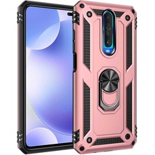 Dlrcase Xiaomi Poco X2 Kılıf Tank Koruma Vega Standlı Yüzüklü Mıknatıslı Bronz