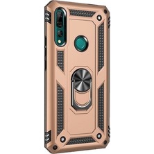 Dlrcase Huawei Y9 Prime 2019 Kılıf Vega Standlı Yüzüklü Mıknatıslı Gold