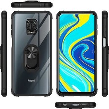 Dlrcase Xiaomi Redmi Note 9s Kılıf Tank Motta Standlı Yüzüklü Mıknatıslı Kırmızı