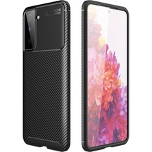 Dlrcase Samsung Galaxy S21 Plus 5g Kılıf Negro Karbon Dizayn+Full Ekran Siyah