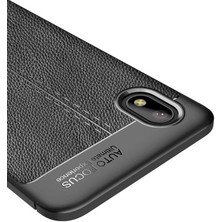 Dlrcase Samsung Galaxy A01 Core Kılıf Niss Silikon Deri Görünümlü+Nano Glass Kırmızı