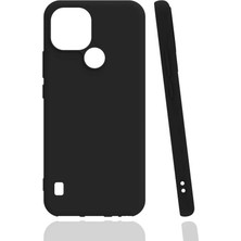 Dlrcase Realme C21 Kılıf Mat Soft Premier Silikon+Nano Glass Siyah