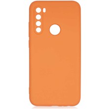 Dlrcase Xiaomi Redmi Note 8 Kılıf Mara Silikon Mat Soft Kamera Korumalı Lansman Turuncu