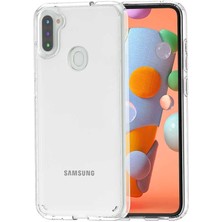 Dlrcase Samsung Galaxy A11 Kılıf Coss Şeffaf Sert Kapak+Nano Glass Şeffaf