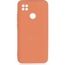 Dlrcase Xiaomi Redmi 9c Kılıf Mara Silikon Mat Soft Kamera Korumalı Lansman Turuncu