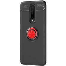 Dlrcase Xiaomi Poco X2 Kılıf Ravel Silikon Yüzüklü Mıknatıslı+Nano Glass Bordo