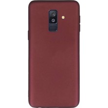 Dlrcase Samsung Galaxy A6 Plus 2018 Kılıf Premier Silikon Mat Kapak Mürdüm