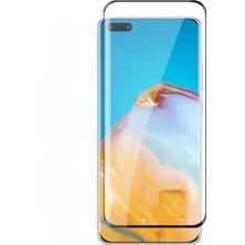 Dlrcase Huawei P40 Pro Kılıf Negro Karbon Dizayn+Full Ekran Koruyucu Lacivert