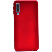 Dlrcase Samsung Galaxy A50S Kılıf Premier Silikon Koruma+Nano Glass Kırmızı