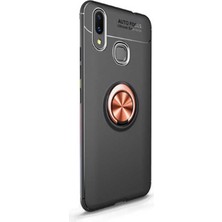 Dlrcase Huawei Y6 2019 Kılıf Ravel Yüzüklü Mıknatıslı Silikon Bronz