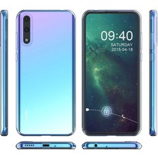 Dlrcase Huawei Y8P Kılıf Süper Silikon Arka Koruma+Nano Glass Renksiz