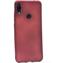 Dlrcase Xiaomi Redmi 7 Kılıf Premier Silikon Esnek Koruma+Nano Glass Mürdüm