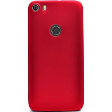 Dlrcase Alcatel Idol 5 Kılıf Premier Lüx Yumuşak Silikon+Nano Glass Kırmızı