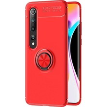 Dlrcase Xiaomi Mi 10 Pro Kılıf Ravel Silikon Yüzüklü Mıknatıslı Kırmızı