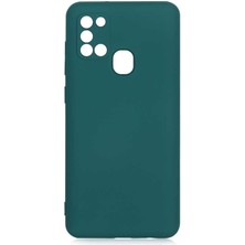 Dlrcase Samsung Galaxy A21S Kılıf Mara Mat Soft Kamera Korumalı Lansman Yeşil