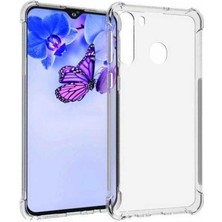 Dlrcase Samsung Galaxy A11 Kılıf Antishock Sert Kapak+Nano Glass Şeffaf