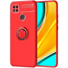 Dlrcase Xiaomi Redmi 9c Kılıf Ravel Silikon Yüzüklü Mıknatıslı Kırmızı