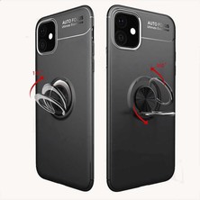 Dlrcase Apple iPhone 11 Pro Kılıf Ravel Yüzüklü Mıknatıslı Silikon Bordo