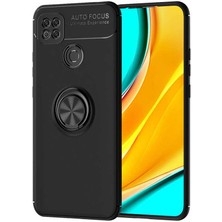 Dlrcase Xiaomi Redmi 9c Kılıf Ravel Silikon Yüzüklü Mıknatıslı Siyah