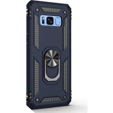 Dlrcase Samsung Galaxy S8 Kılıf Vega Standlı Yüzüklü Mıknatıslı Lacivert