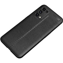 Dlrcase Oppo Reno 5 Pro 5g Kılıf Niss Silikon Deri Görünümlü+Nano Glass Siyah