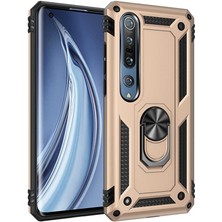 Dlrcase Xiaomi Mi 10 Pro Kılıf Tank Koruma Vega Standlı Yüzüklü Mıknatıslı Gold