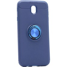 Dlrcase Samsung Galaxy J7 Pro Kılıf Ravel Standlı Yüzüklü Mıknatıslı Lacivert