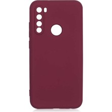 Dlrcase Xiaomi Redmi Note 8 Kılıf Mara Silikon Mat Soft Kamera Korumalı Lansman Mürdüm