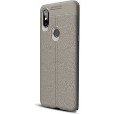 Dlrcase Xiaomi Mi Mix 3 Kılıf Niss Silikon Deri Görünümlü Bej