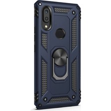 Dlrcase Huawei Y6 2019 Kılıf Vega Standlı Yüzüklü Mıknatıslı Lacivert