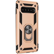Dlrcase Samsung Galaxy S10 Kılıf Vega Standlı Yüzüklü Mıknatıslı Gold