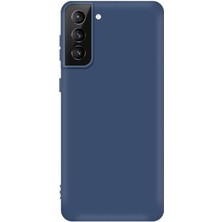 Dlrcase Samsung Galaxy S21 Plus 5g Kılıf Premier Silikon+Full Ekran Koruyucu Lacivert