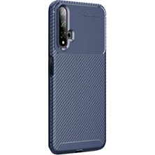 Dlrcase Huawei Honor 20 Kılıf Negro Karbon Dizayn Silikon Lacivert