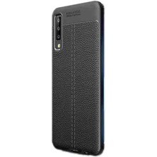 Dlrcase Samsung Galaxy A50S Kılıf Niss Silikon Deri Görünümlü Siyah