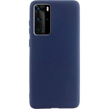 Dlrcase Huawei P40 Pro Kılıf Premier Silikon Esnek Koruma Lacivert