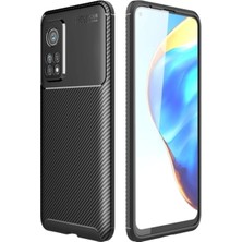 Dlrcase Xiaomi Redmi K30S Kılıf Negro Karbon Dizayn+Full Ekran Koruyucu Siyah