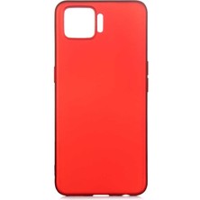 Dlrcase Oppo A73 Kılıf Premier Silikon Mat Koruma+Nano Glass Kırmızı