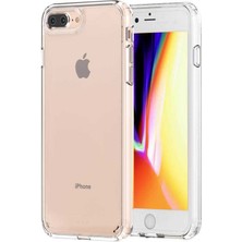 Dlrcase Apple iPhone 8 Plus Kılıf Coss Şeffaf Sert Kapak+Nano Glass Şeffaf