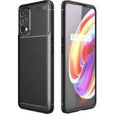 Dlrcase Oppo Realme 7 Pro Kılıf Negro Karbon Dizayn+Full Ekran Koruyucu Siyah