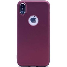 Dlrcase Apple iPhone Xs Max Kılıf Premier Esnek Silikon+Nano Glass Mürdüm