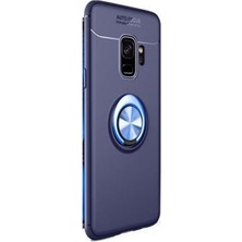 Dlrcase Samsung Galaxy A6 Plus 2018 Kılıf Ravel Yüzüklü+Nano Koruyucu Lacivert