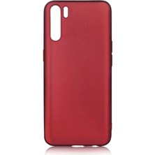 Dlrcase Oppo A91 Kılıf Premier Silikon Esnek Koruma+Nano Glass Mürdüm