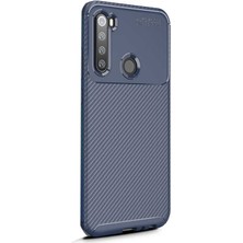 Dlrcase Xiaomi Redmi Note 8 Kılıf Negro Karbon Dizayn Silikon Lacivert