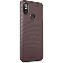 Dlrcase Xiaomi Mi 6x Kılıf Negro Karbon Dizayn Silikon + Nano Lacivert