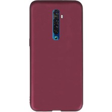Dlrcase Oppo Reno 2z Kılıf Premier Silikon Esnek Koruma+Nano Glass Mürdüm